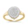 10K Yellow Gold 1/2ctw Mixed Shapes Diamond Domed Pavé Cluster with Halo
Cocktail Ring