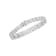 Sterling Silver 1.50ctw Round Diamond 3 Row Heart Link Bracelet