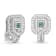 14K White Gold 1ctw Round and Princess-cut Treated Blue Diamond Earrings