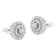 10K White Gold 1/2ctw Double Halo Brilliant Round-Cut Diamond Stud Earrings