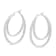 Sterling Silver 1/2ctw Miracle-Set Diamond Double Hoop with Latchback Earrings