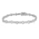 10K White Gold 4.0ctw Brilliant Round-cut and Baguette Diamond Floral
Cluster Link Bracelet