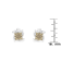Two-Toned Sterling-Silver Champagne Diamond Stud Earring .10ctw