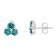 14K White Gold Treated Blue Diamond Trio Stud Earrings 1 1/3ctw