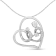 Sterling Silver 1/6ctw Diamond Heart Pendant w\chain (H-I, I1-I2)