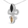 Sterling Silver Marquise Onyx and Citrine and Diamond Accent Fleur De
Lis Pendant Chain- 18"