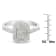 Sterling Silver 1.0ctw Diamond Emerald-Shaped Cluster with Halo Ring
(I-J Color, I3 Clarity)
