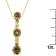 14K Yellow Gold 1ctw White and Champagne Round Cut Diamond Drop Pendant
w/chain(I-J, I1-I2)