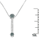 14K White Gold 1/5ctw Blue Round Cut Diamond Drop Pendant w\chain (H-I, I1-I2)