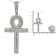 1.875ctw Round Diamond Ankh Cross 10K Yellow Gold Pendant