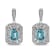 Sterling Silver 7x5MM Blue Topaz and Diamond Accent Art Deco Halo Drop
and Dangle Earrings