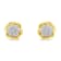 10K Yellow Gold Over Sterling Silver Diamond Rose Stud Earrings 0.15ctw