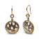 18K Yellow Gold Special Cut Round Blue Sapphire with White and Brown
Diamond Cluster Dangle Earrings