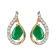 10K Yellow Gold Emerald and Diamond Drop Earrings