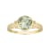 10k Yellow Gold Vintage Style Genuine Round Prasiolite and Diamond Ring