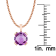 10k Rose Gold Genuine Round Amethyst Pendant With Chain