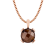 10k Rose Gold Genuine Round Smoky Quartz Pendant With Chain