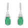 10K White Gold Emerald Sapphire and Diamond Earrings
