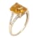 10k Yellow Gold Genuine Emerald-Cut Citrine and Split-Shank Diamond Ring