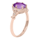 10k Rose Gold Vintage Style Genuine Oval Amethyst and Diamond Halo Ring