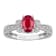 10k White Gold Vintage Style Oval Ruby and Diamond Ring