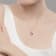 10k Rose Gold Genuine Ruby and White Topaz Petite Circle Pendant With Chain