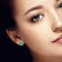 10K White Gold Emerald and Diamond Halo Earrings