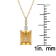 10k Yellow Gold Genuine Emerald Cut Citrine and White Topaz Pendant With Chain
