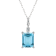 10k White Gold Genuine Emerald Cut Blue Topaz and White Topaz Pendant
With Chain