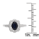10k White Gold Vintage Style Oval Sapphire and Halo Diamond Ring