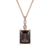 10k Rose Gold Genuine Emerald Cut Smoky Quartz and White Topaz Pendant
With Chain