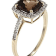 10k Yellow Gold Cushion Smoky Quartz and Diamond Halo Ring