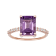 10k Rose Gold Emerald-Cut Amethyst and White Topaz Ring