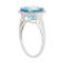 10k White Gold 3.50ct Oval Blue Topaz and Diamond Halo Ring
