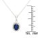 10k White Gold Oval Sapphire and Diamond Halo Pendant With Chain