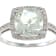 10k White Gold Cushion Prasiolite and Diamond Halo Ring