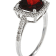 10k White Gold Cushion Garnet and Diamond Halo Ring