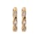 10K Yellow Gold Braided Diamond Huggie Hoop Earrings