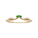 10k Yellow Gold Curved Genuine Emerald and Diamond Band Guard