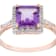 10k Rose Gold Square Amethyst and Diamond Halo Ring