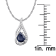 10k White Gold Genuine Pear-shape Sapphire and Diamond Halo Drop Pendant
With Chain
