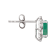 10K White Gold Emerald and Diamond Halo Earrings