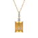 10k Yellow Gold Genuine Emerald Cut Citrine and White Topaz Pendant With Chain