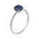 10k White Gold Genuine Round Sapphire and Diamond Ring