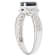 10k White Gold Vintage Style Oval Sapphire and Diamond Ring