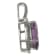 10k White Gold Oval Amethyst and Diamond Halo Pendant With Chain