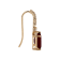 10K Yellow Gold Rectangular Octagonal Garnet and White Topaz Dangle Earrings