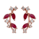 10K Rose Gold Ruby and White Topaz Crescent Earrings