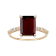 10K Yellow Gold Rectangular Octagonal Garnet and White Topaz Ring
