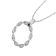 10k White Gold Braided Circle Diamond Pendant With Chain
